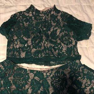 Emerald Green Hoco/Prom 2 piece dress
